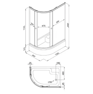 Душевой уголок Triton Коралл Щ0000038529 правый 120x80 см профиль белый стекло мозаика